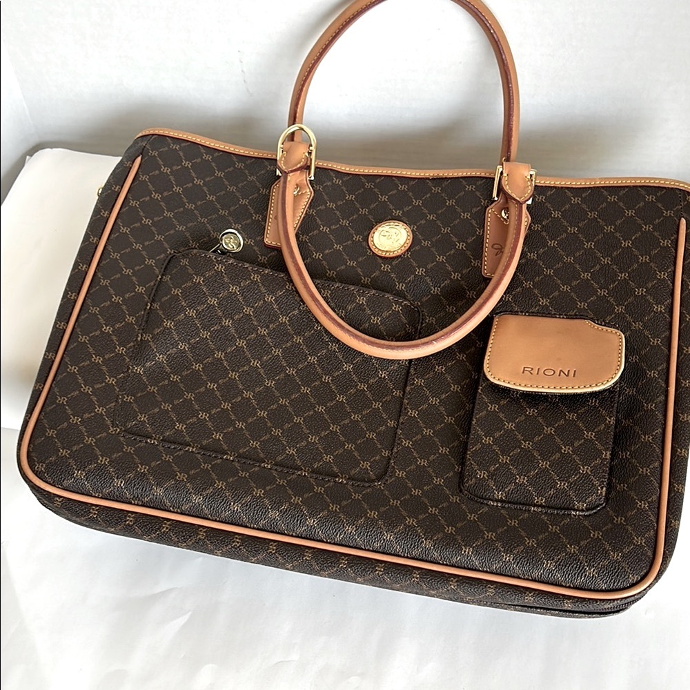 Rioni Elegant Brown and Tan Handbag - Picture 10 of 11
